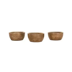 Kirklands Home Natural Wood Pinch Bowls, Set of 3 Brown New