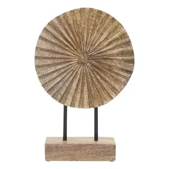 Statues & Figurines>Kirklands Home Natural Wood Pinwheel Figurine Tan