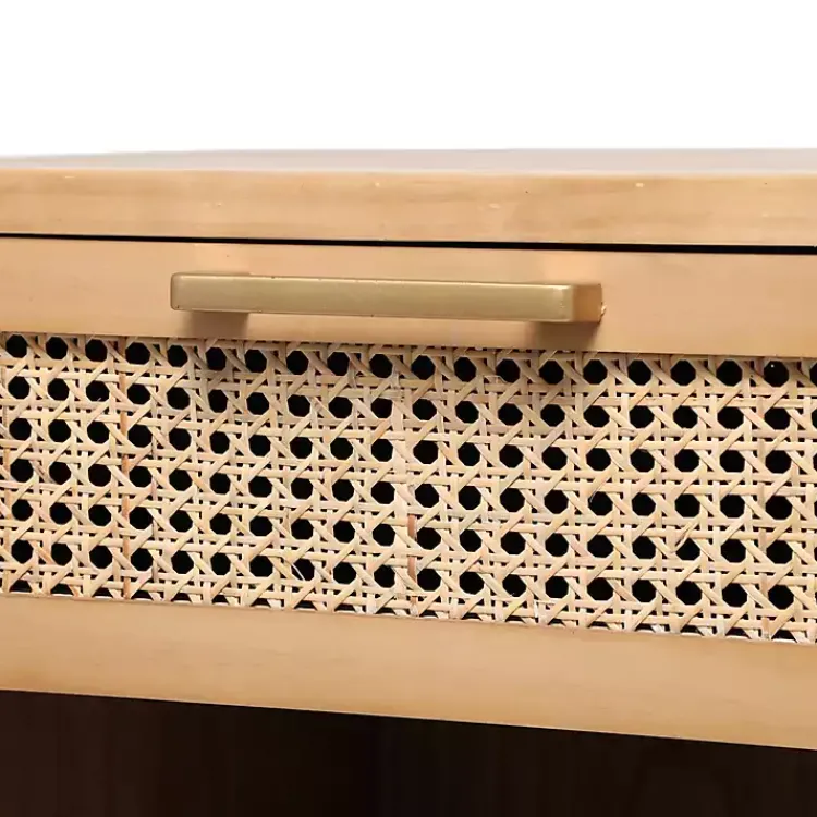 Kirklands Home Natural Wood Rattan Nightstand Brown Online