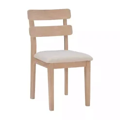 Kirklands Home Natural Wood Slatted Back Dining Chairs, Set of 2 Gray