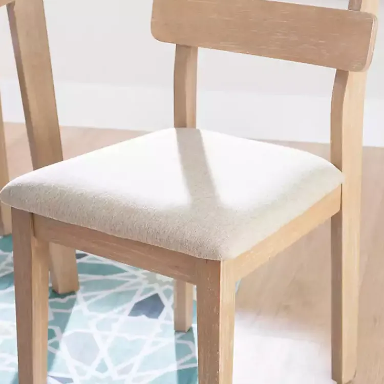 Kirklands Home Natural Wood Slatted Back Dining Chairs, Set of 2 Gray