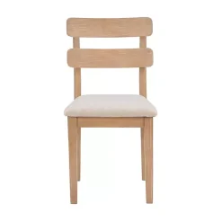 Kirklands Home Natural Wood Slatted Back Dining Chairs, Set of 2 Gray