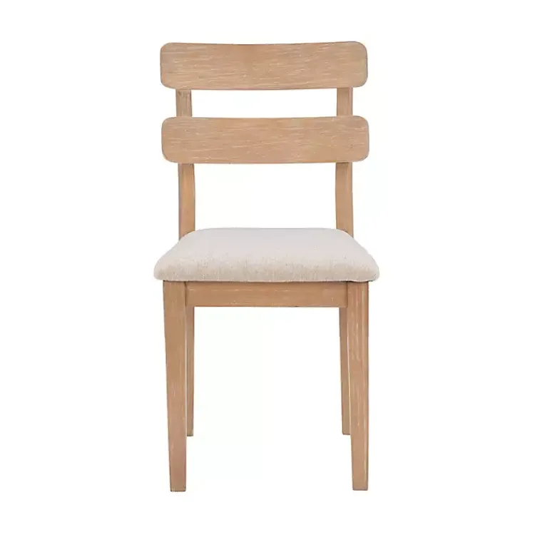 Kirklands Home Natural Wood Slatted Back Dining Chairs, Set of 2 Gray