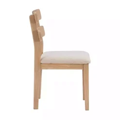 Kirklands Home Natural Wood Slatted Back Dining Chairs, Set of 2 Gray