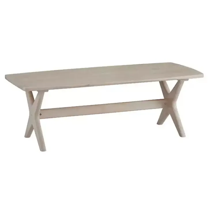 Kirklands Home Natural Wood Slim Cocktail Table Tan