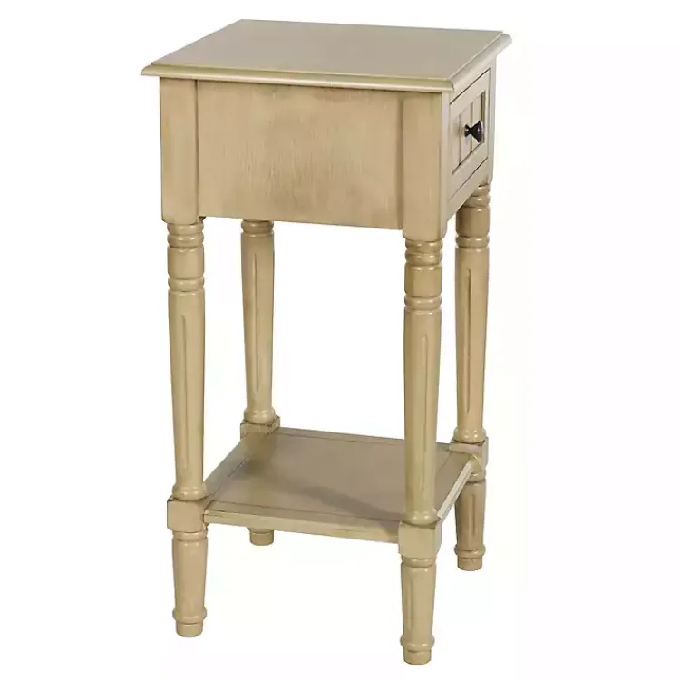 Kirklands Home Natural Wood Square Hampton Accent Table Tan Outlet