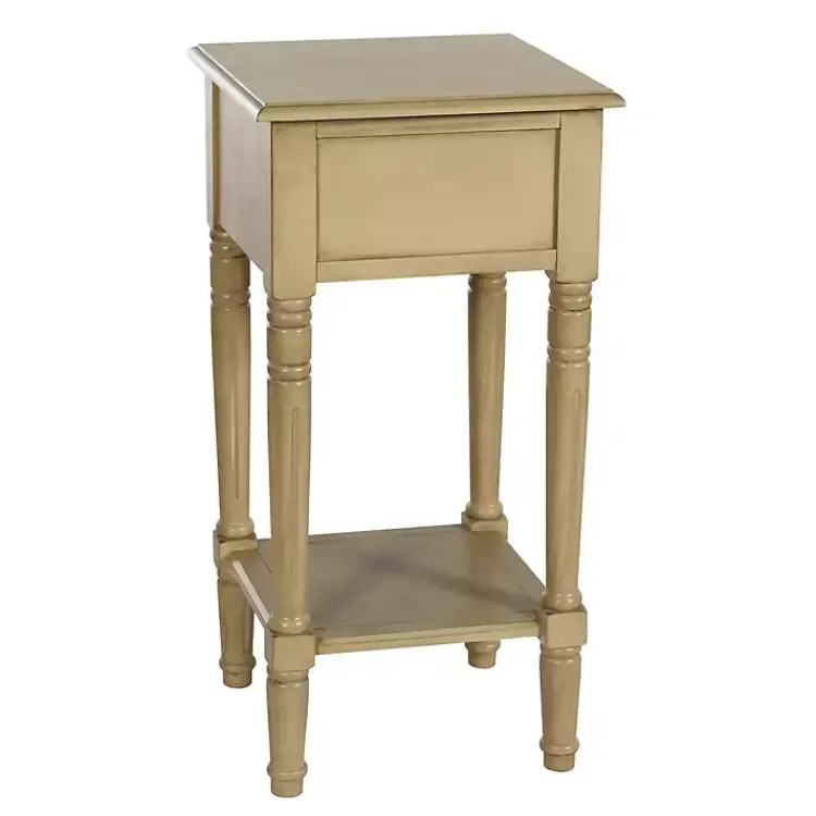 Kirklands Home Natural Wood Square Hampton Accent Table Tan Outlet