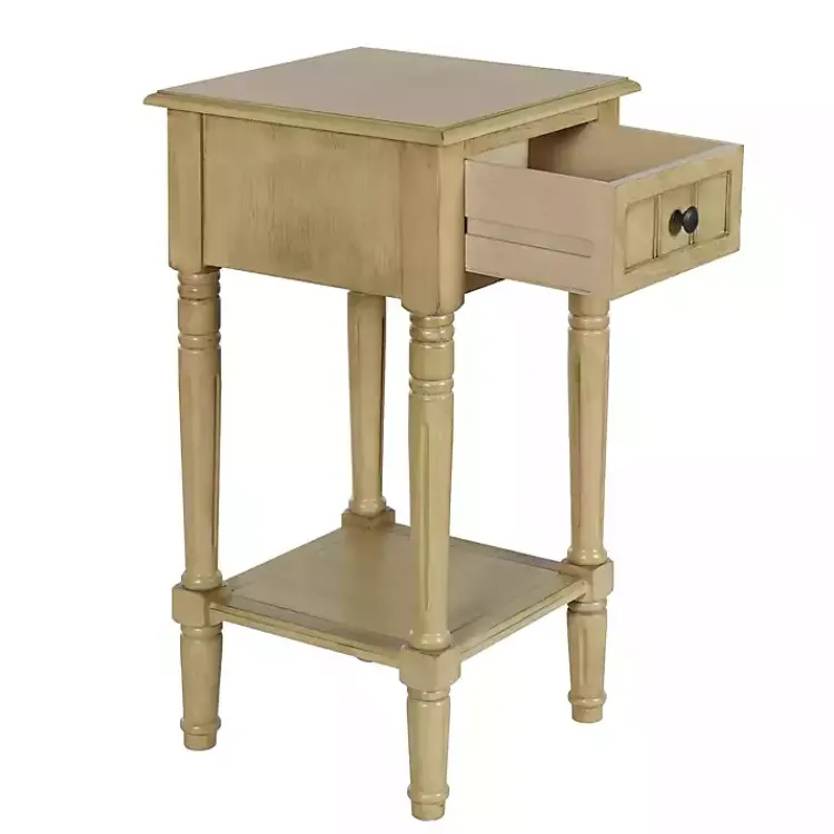 Kirklands Home Natural Wood Square Hampton Accent Table Tan Outlet