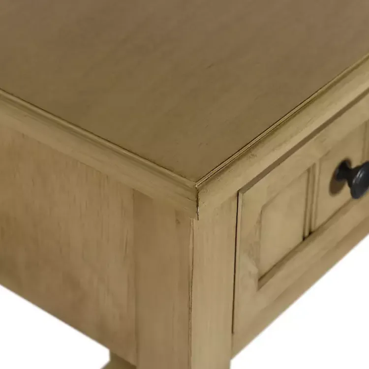 Kirklands Home Natural Wood Square Hampton Accent Table Tan Outlet