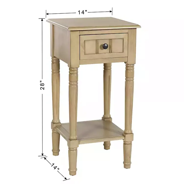 Kirklands Home Natural Wood Square Hampton Accent Table Tan Outlet