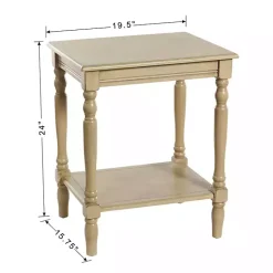 Kirklands Home Natural Wood Sybil Accent Table Tan Discount