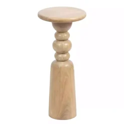 Kirklands Home Natural Wood Tirollo Accent Table Tan Hot