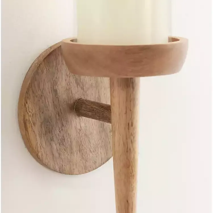 Sconces>Kirklands Home Natural Wood Torch Sconce