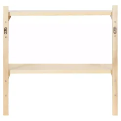 Kirklands Home Natural Wood Traditional Two-Tiered Wall Shelf Tan New