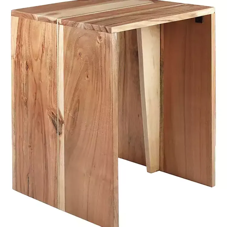 Kirklands Home Natural Wood Umed Accent Table Outlet