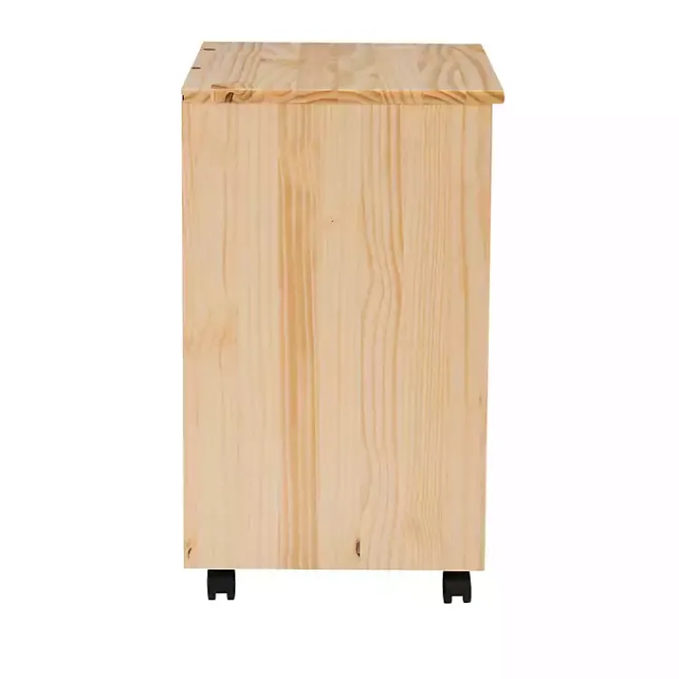 Kirklands Home Natural Wood Wide 6-Drawer Cary Storage Cart Tan Sale