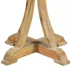 Kirklands Home Natural Wooden Arched Base Round Top Accent Table Tan Hot