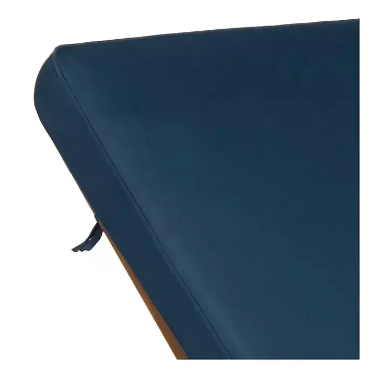 Kirklands Home Natural Wooden Chaise with Table and Navy Cushion Blue Online