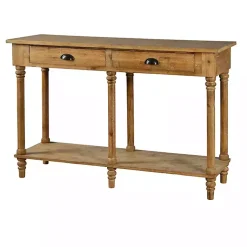 Kirklands Home Natural Wooden 2-Drawer Console Table New
