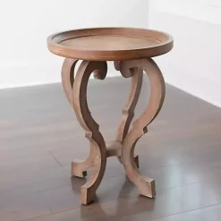 Kirklands Home Natural Wooden Parker Accent Table Brown Best