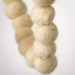 Christmas Tree Decorations>Kirklands Home Natural Wool Ball Tree Garland Tan