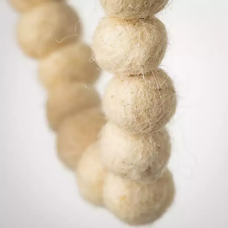 Christmas Tree Decorations>Kirklands Home Natural Wool Ball Tree Garland Tan