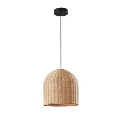 Kirklands Home Natural Woven Rat Pendant Light Tan Sale