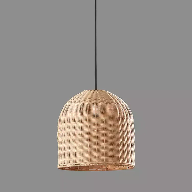 Kirklands Home Natural Woven Rat Pendant Light Tan Sale