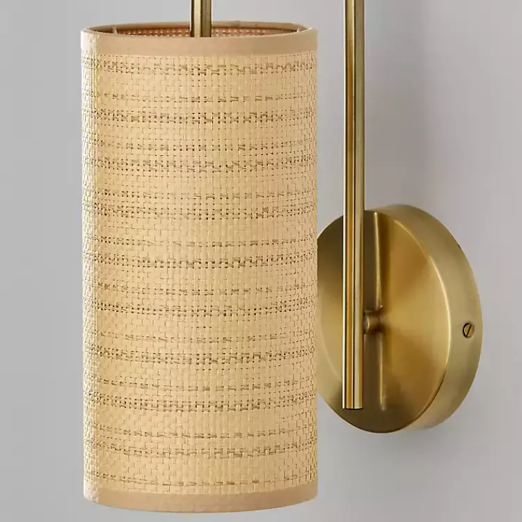 Sconces>Kirklands Home Natural Woven Shade Malina Wall Sconce