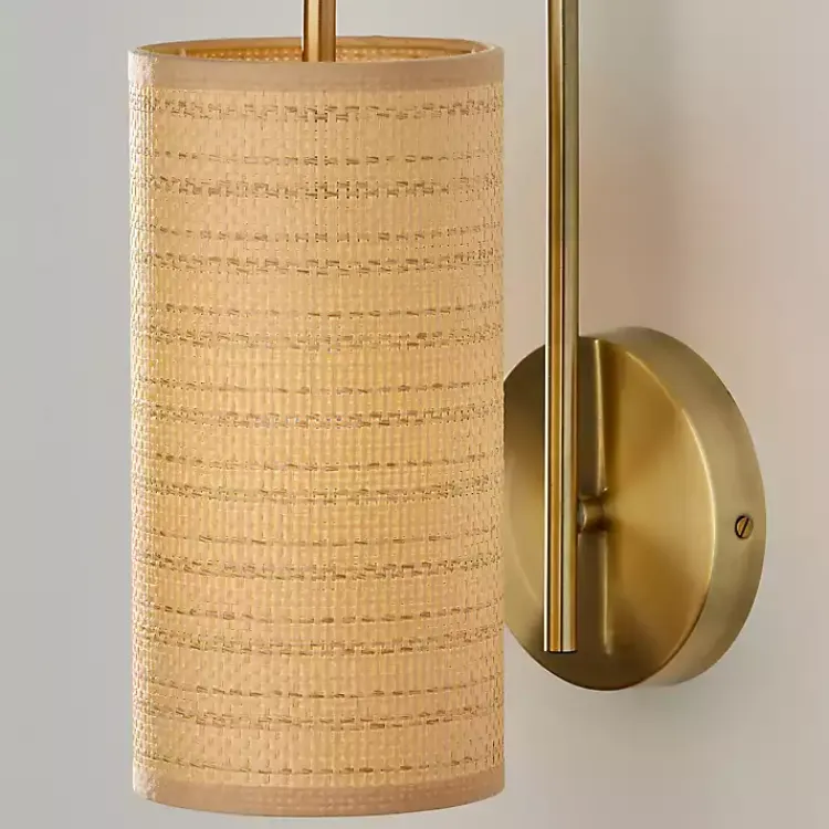 Sconces>Kirklands Home Natural Woven Shade Malina Wall Sconce