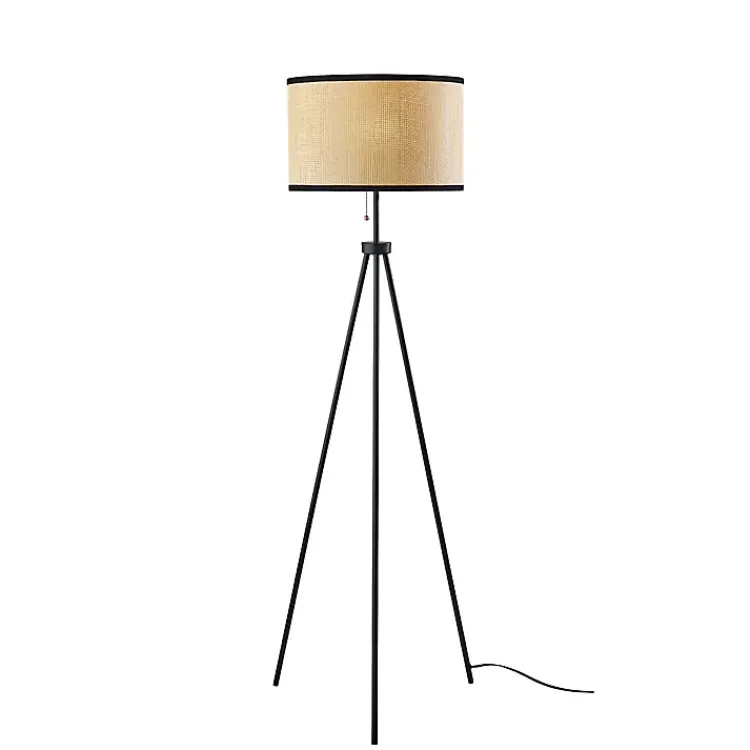 Kirklands Home Natural Woven Shade Rowan Floor Lamp Tan Sale