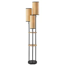 Kirklands Home Natural Woven Shade Trio Rowan Floor Lamp Tan Discount