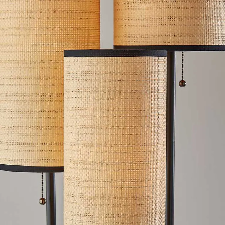 Kirklands Home Natural Woven Shade Trio Rowan Floor Lamp Tan Discount