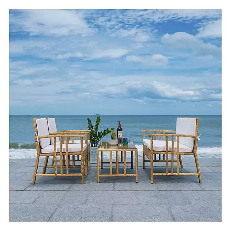 Kirklands Home Natural Woven Wicker 4-pc. Outdoor Living Set Tan Online