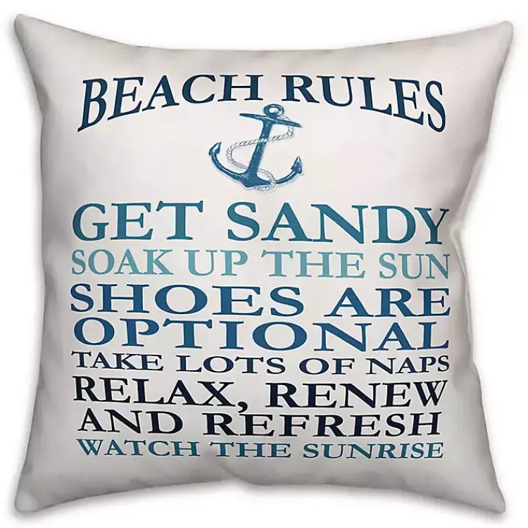 Kirklands Home Nautical Beach Rules Outdoor Pillow Best