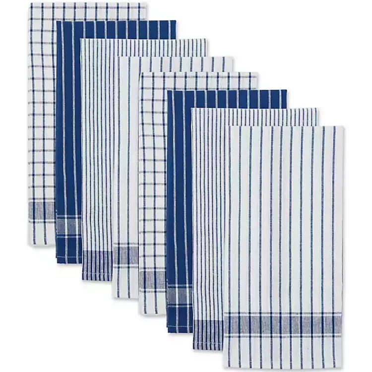 Kirklands Home Nautical Blue Basic Assorted Dishtowels, Set of 8 Outlet