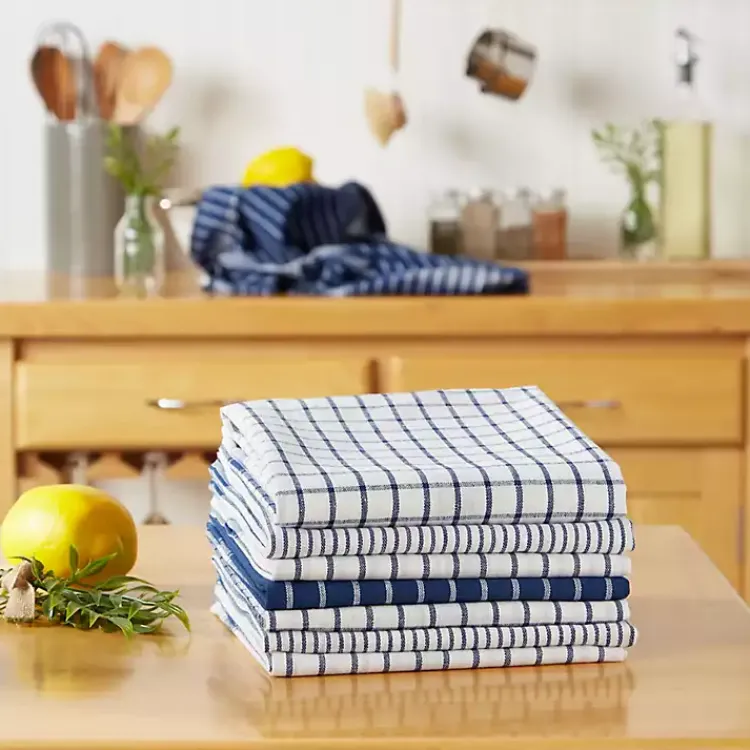 Kirklands Home Nautical Blue Basic Assorted Dishtowels, Set of 8 Outlet