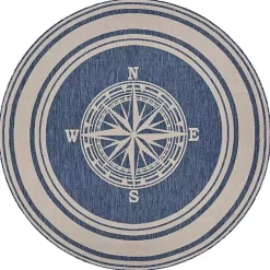 Kirklands Home Nautical Navigation Round Outdoor Area Rug Hot