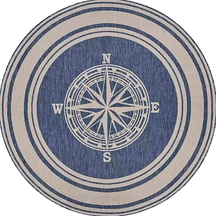 Kirklands Home Nautical Navigation Round Outdoor Area Rug Hot