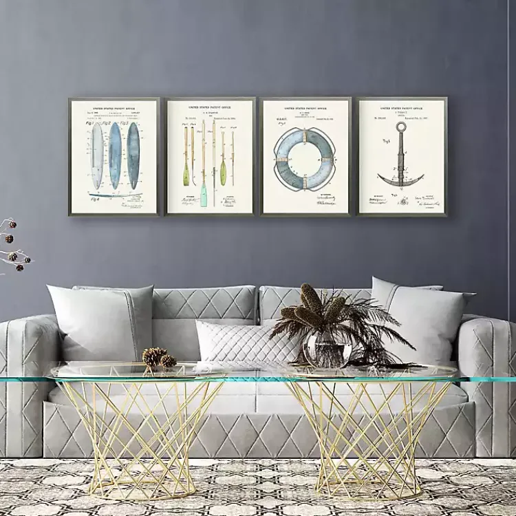Kirklands Home Nautical Patent Framed Art Prints, Set of 4 Best
