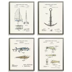 Kirklands Home Nautical Patents Framed Art Prints, Set of 4 Outlet