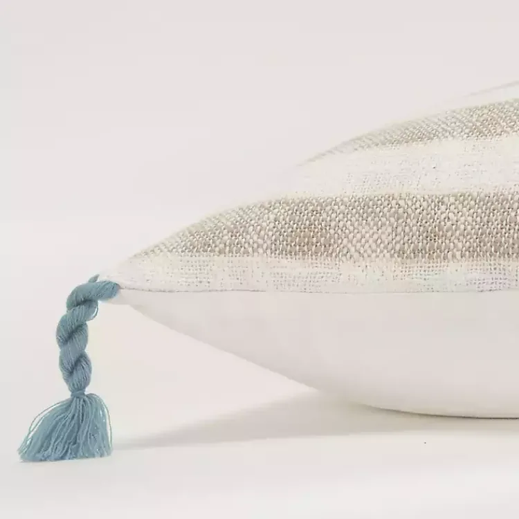 Pillows>Kirklands Home Nautical Stripe & Blue Tassel Pillow