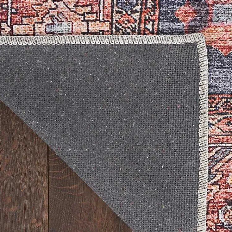 Kirklands Home Navy & Brick Botanical Washable Area Rug, 5x7 Sale