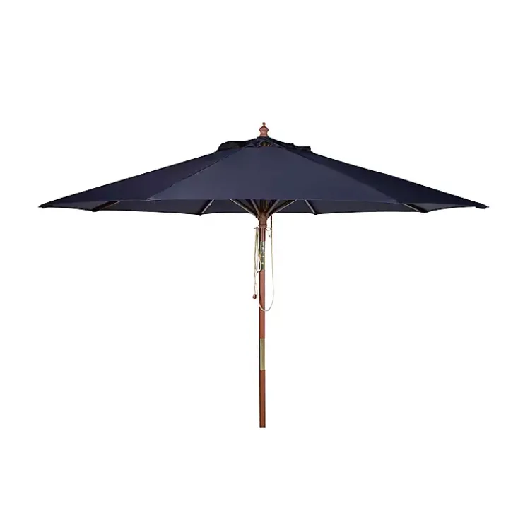 Kirklands Home Navy 9 ft. Eucalyptus Outdoor Umbrella Blue Discount
