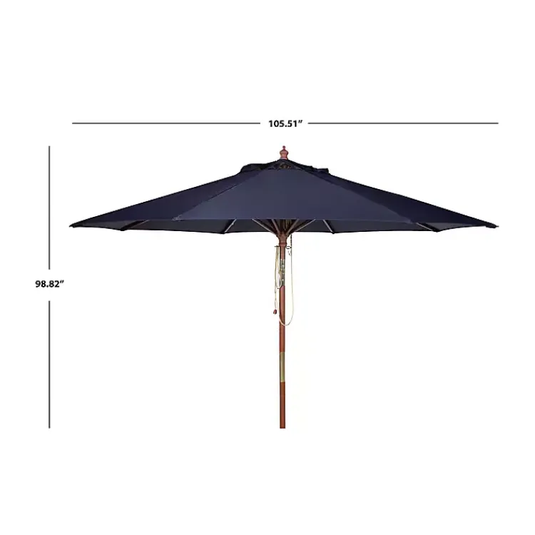 Kirklands Home Navy 9 ft. Eucalyptus Outdoor Umbrella Blue Discount