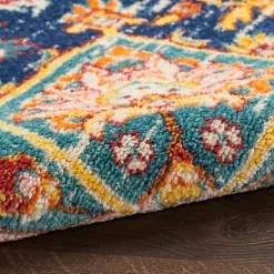 Kirklands Home Navy & Multi Floral Medallion Runner Hot