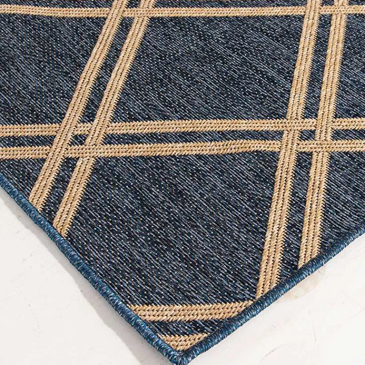 Kirklands Home Navy Adelaide Trellis Outdoor Area Rug, 7x9 Blue Sale