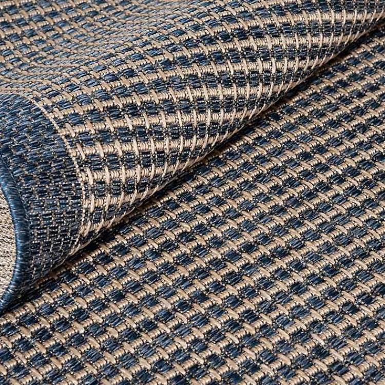 Kirklands Home Navy Adelaide Woven Outdoor Area Rug, 7x9 Blue