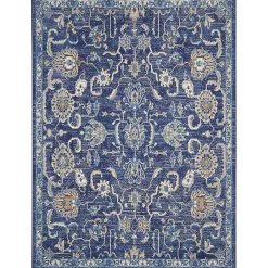 Kirklands Home Navy and Beige Botanical Area Rug, 5x7 Sale