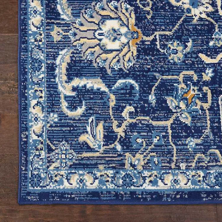 Kirklands Home Navy and Beige Botanical Area Rug, 5x7 Sale